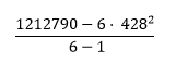 Variance of points Variance of points