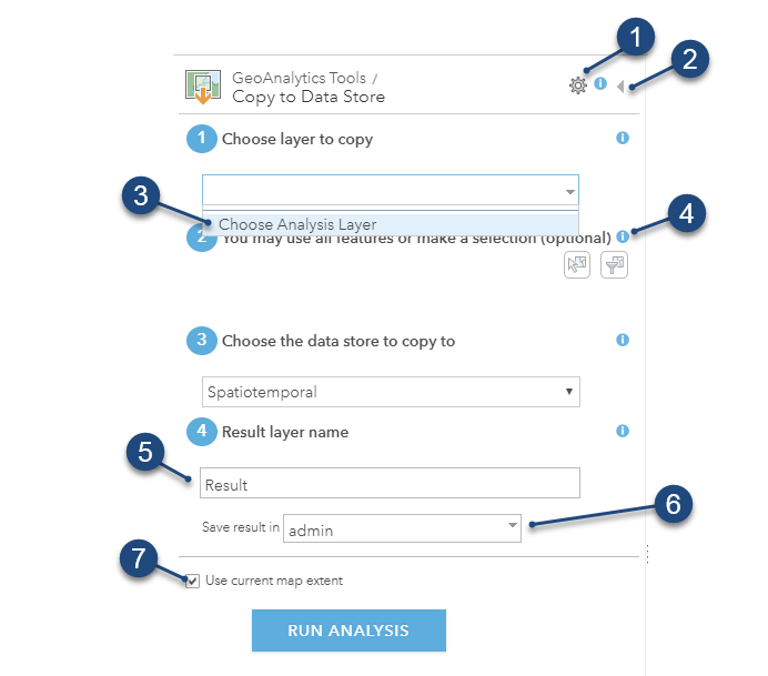 Copy to Data Store tool pane